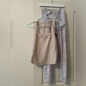 Athleta Beige medium tank and calia small leggings and Gray Activewear